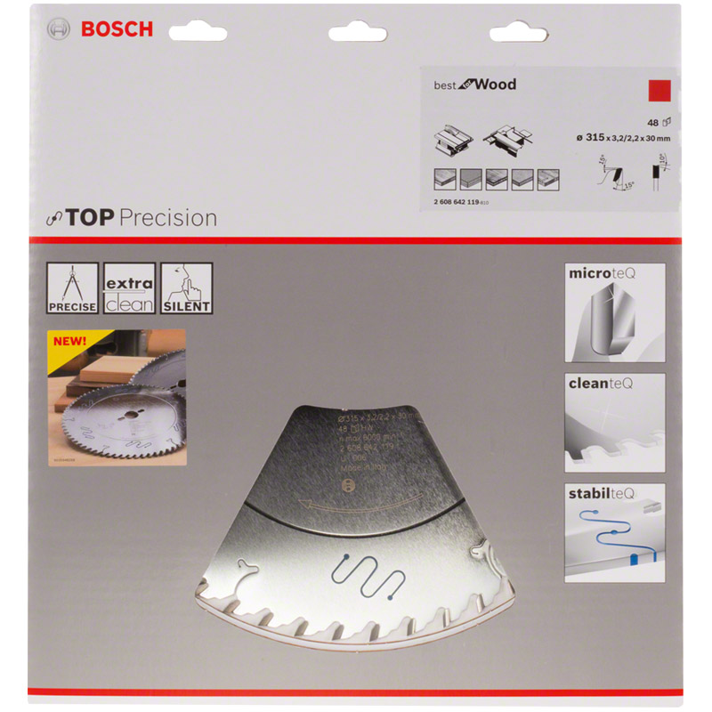 Disc placat pentru circular, 315 x 30 mm, 48 dinti, Top Precision Best for Wood