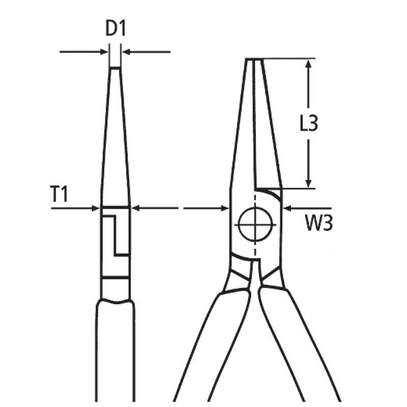 Cleste cu varf/falci rotunde, 140 mm