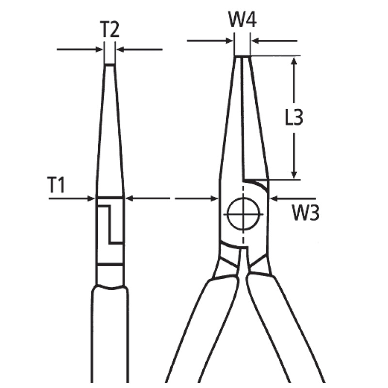 Cleste cu varf lung semirotund, pentru telefonie 160 mm