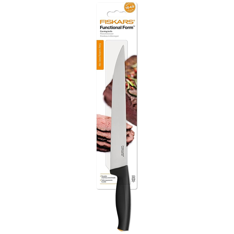 Cutit pentru taiat carne, Fiskars, Functional Form, lama inoxidabila, 24 cm