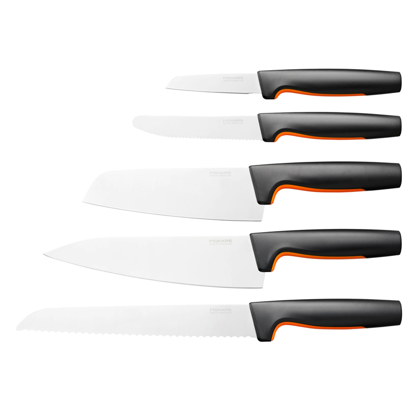 Set suport cu 5 cutite, Fiskars, FunctionalForm, lame inoxidabile