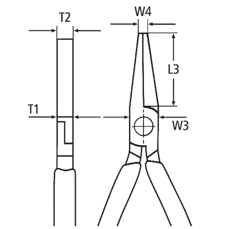 Cleste cu varf lung, plat, 160 mm