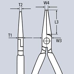 Cleste cu varf semirotund si tais, 160 mm