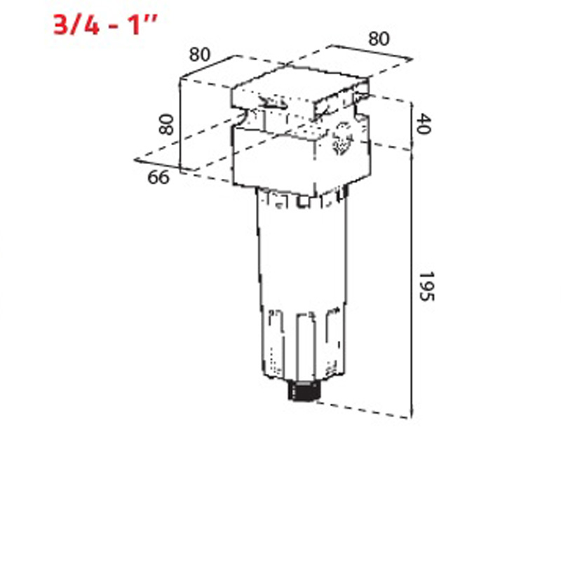 Filtru cu eliminare semi-automata a condensului, 3/4