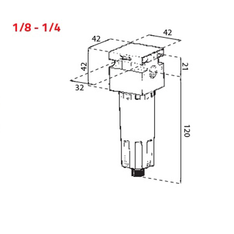 Filtru cu eliminare semi-automata a condensului, 1/4