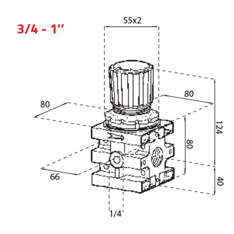 Regulator de presiune cu manometru 3/4