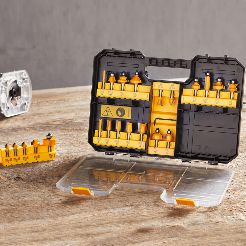 Set 22 freze pentru lemn, 8mm, DeWalt DT90017-QZ