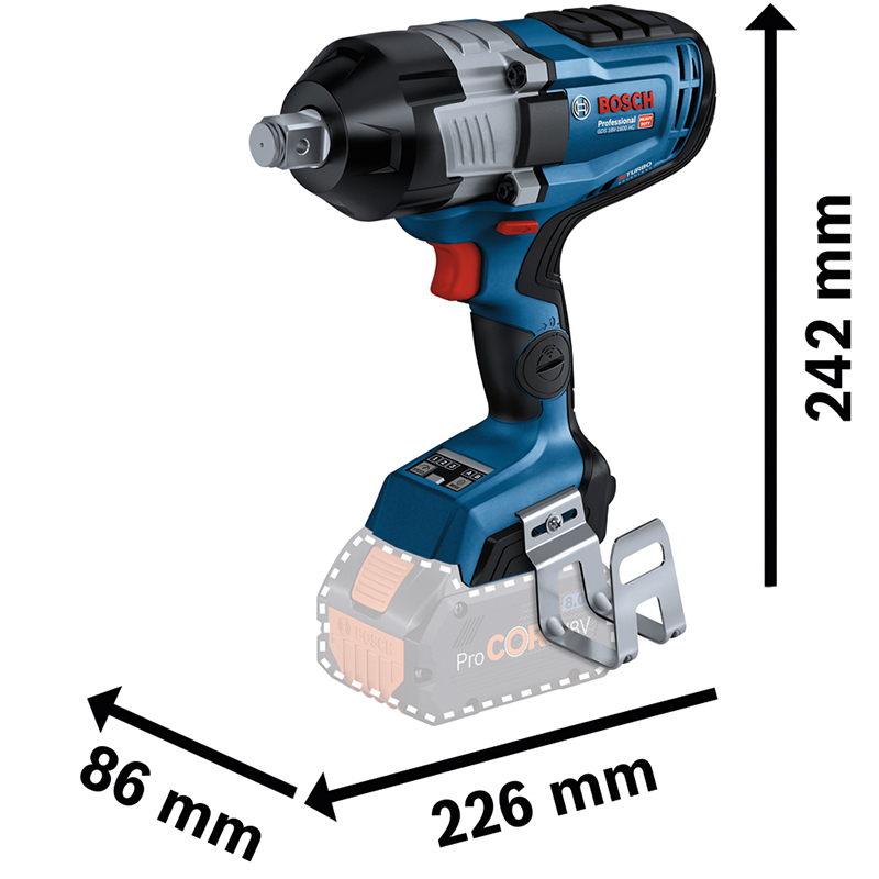 Masina de insurubat cu impact cu 2 acumulatori 18V 5.0Ah, tip GDS 18V-1600 HC