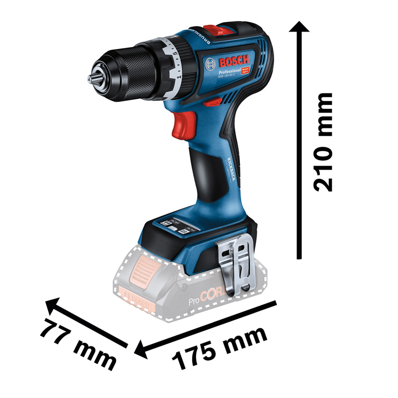 Masina de gaurit/insurubat cu acumulator Li-Ion si percutie, 64 Nm, SOLO, BOSCH tip GSB 18V-90 C