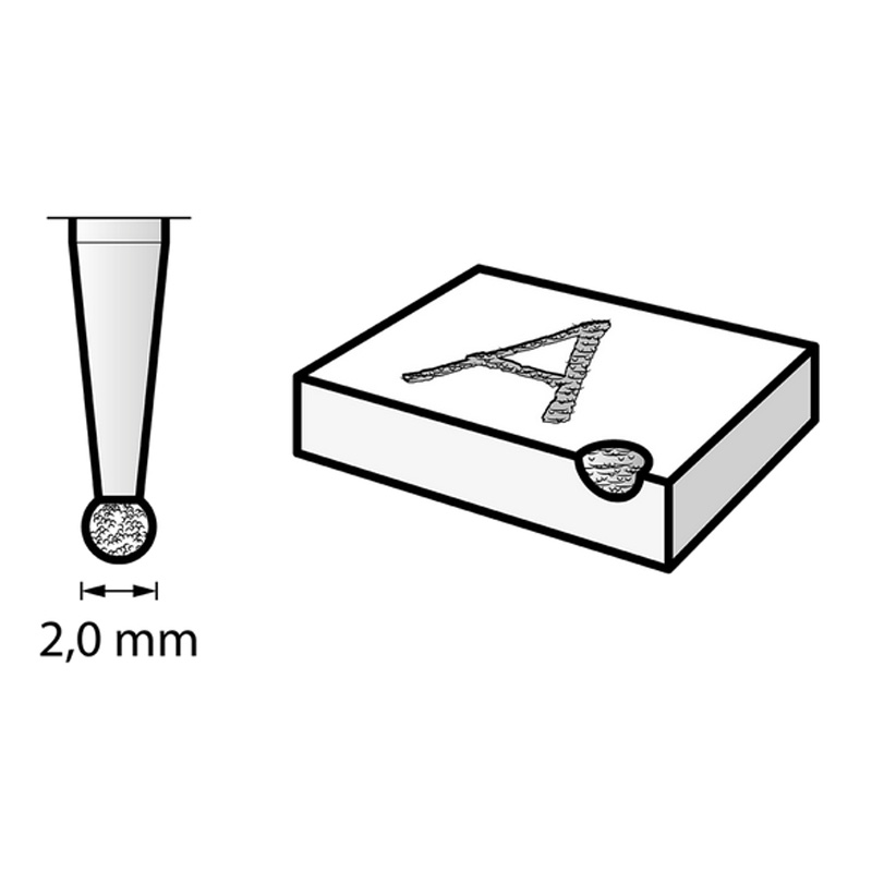 Freza cu varf diamantat 2.0 mm DREMEL 7103, set 2 buc