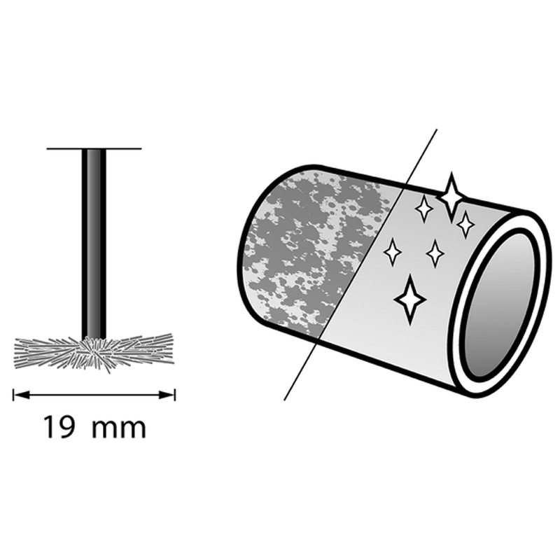 Perie disc pentru curatare otel inoxidabil şi argint, 19x3.2x44 mm, DREMEL® (530)