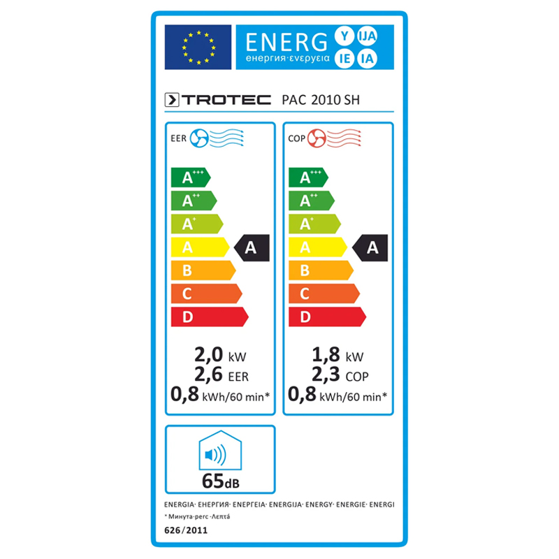 Aparat de aer conditionat portabil Trotec, tip PAC2010SH, 2 kW, 320 m³/h