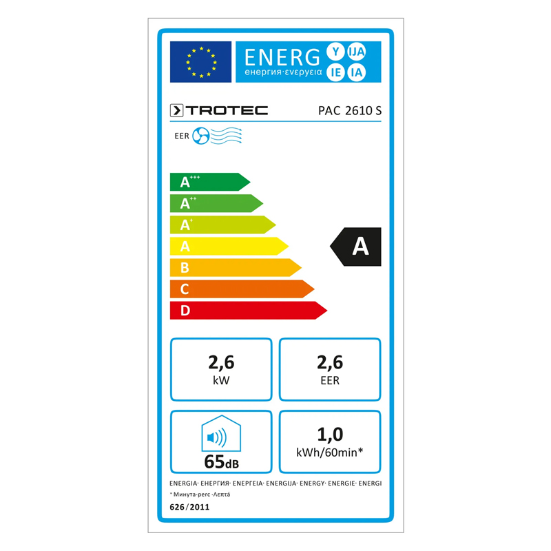 Aparat de aer conditionat portabil Trotec, tip PAC2610S, 2.6 kW, 320m³/h