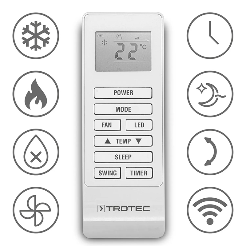 Aparat de aer conditionat de perete Trotec, tip PAC-W2650SH, 2.6 kW, 500m³/h