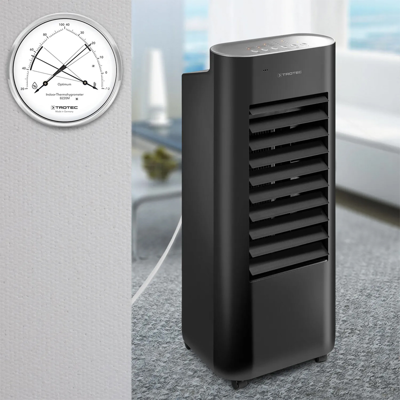 Aircooler - Racitor de aer portabil, umidificator Trotec, tip PAE22, negru, 60 W, 330m³/h, 4 viteze