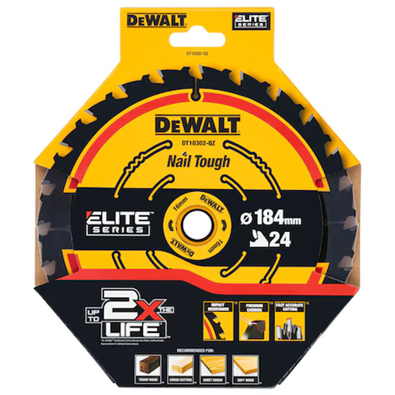 Disc (panza) pentru ferastrau circular, 184x16x1.65 mm, 24 dinti (taiere fina), pentru lemn, tip Dewalt EXTREME