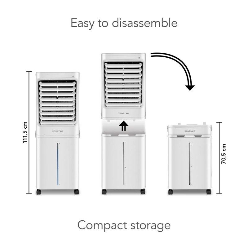 Aircooler - Racitor de aer portabil, umidificator, Trotec, tip PAE81, alb, 125 W, 1000m³/h, 4 viteze