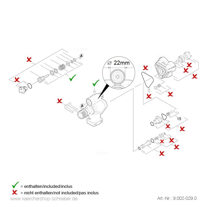 Cap pompare Karcher, compatibil cu aparate de spalat cu presiune K3 / K4