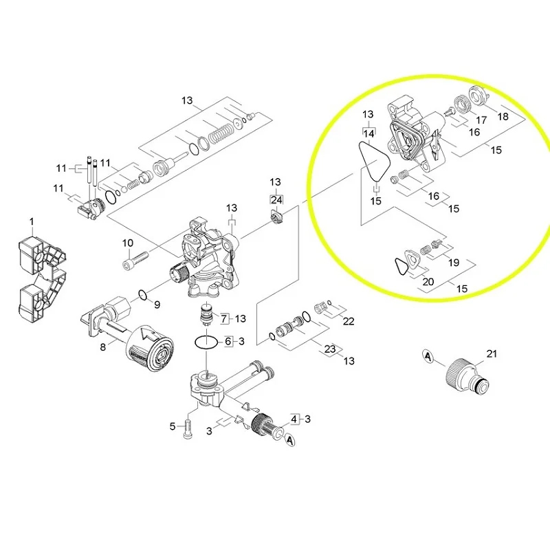 Cap pompa Karcher, compatibil cu aparate de spalat cu presiune K4 / K5