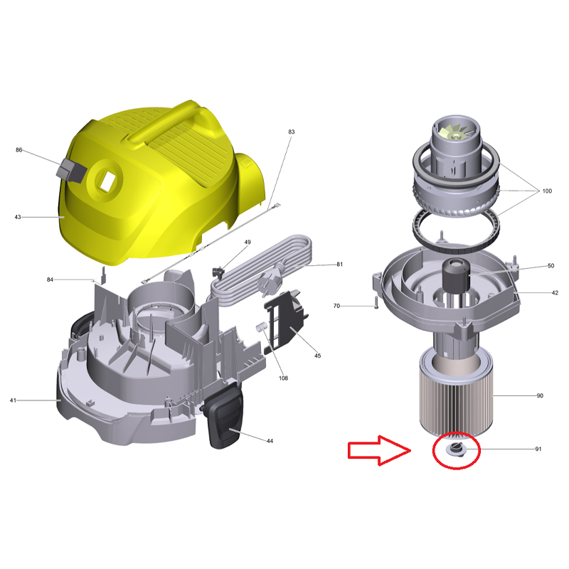 Dop filtru HEPA Karcher, compatibil cu aspiratoare WD/SE/NT