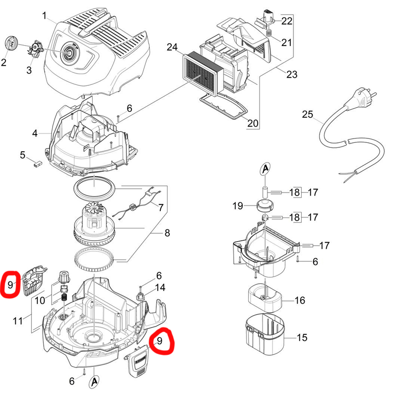 Maner de blocare Karcher, compatibil cu aspiratoare WD4