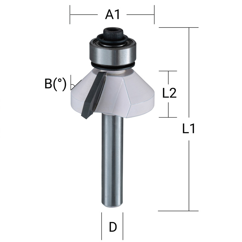 Freza profesionala pentru fatetat 45°, 2 taisuri, 50.8x27x71 mm, tija 12 mm, pentru lemn, MAKITA tip D-48723