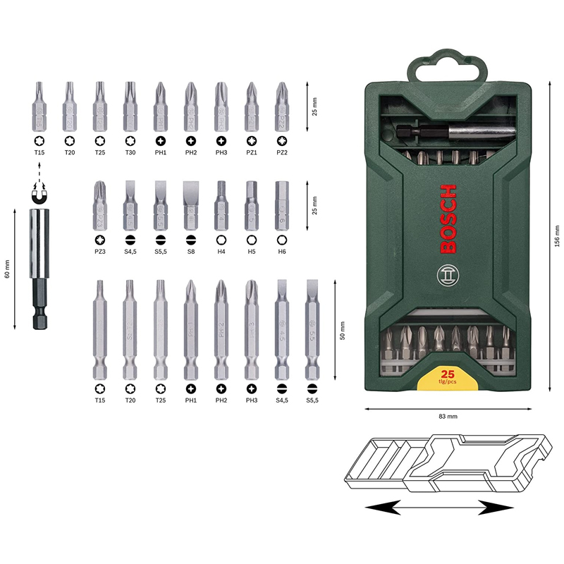 Set 25 biti Bosch, X-LINE