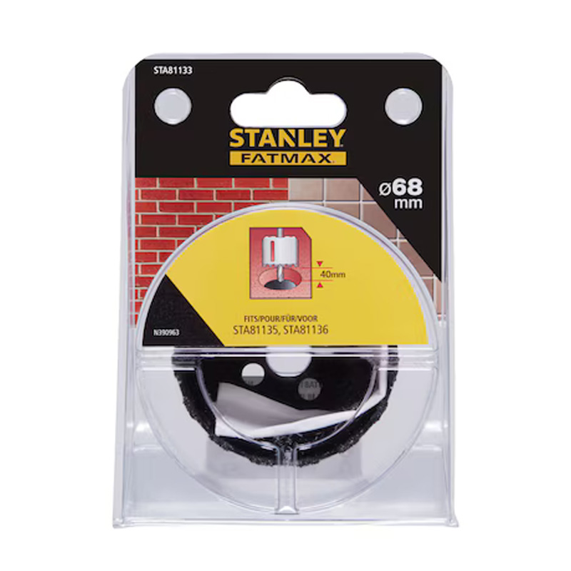 Carota Stanley FatMax placata cu carbura, pentru gaurire in zidarie/beton usor/fibra de sticla/BCA, 68x40mm