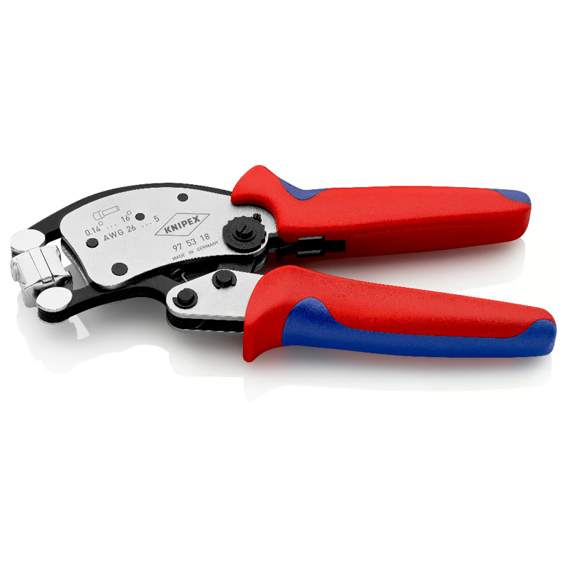 Cleste de sertizat ferule cu autoreglaj, cap de sertizare rotativ, Knipex, tip Twistor16