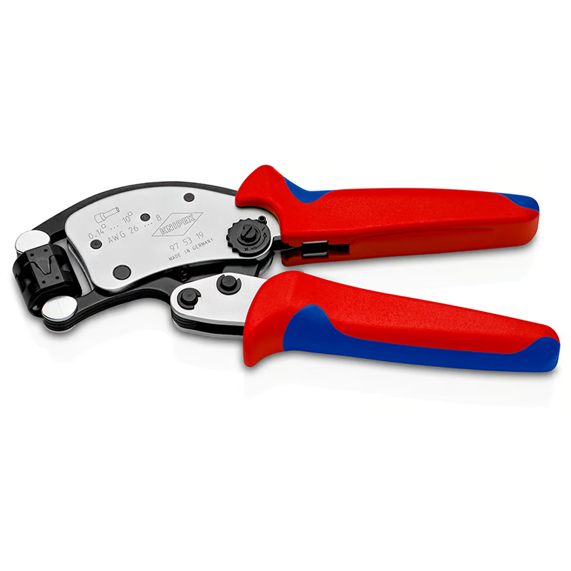 Cleste de sertizat ferule cu autoreglaj, cap de sertizare rotativ, Knipex, tip Twistor T