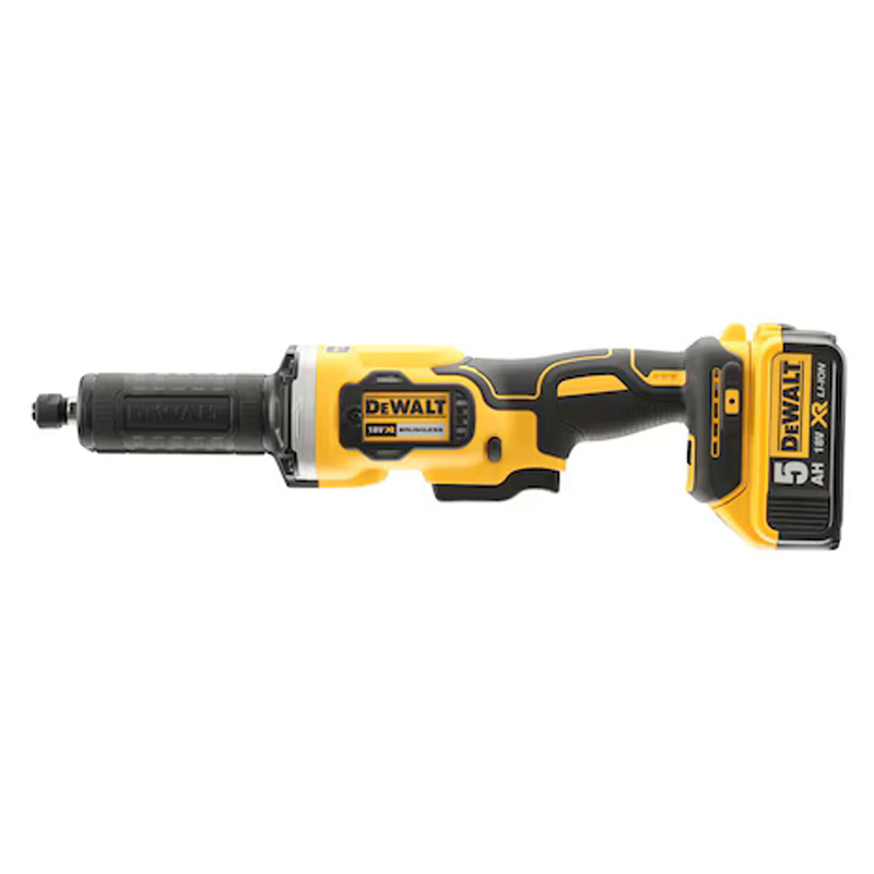 Polizor drept (biax) cu acumulator Li-Ion XR 18V, 2 x 5.0 Ah, bucsa de prindere 6 mm, DeWALT tip DCG426N-XJ