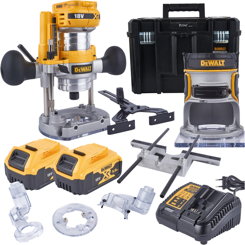 Masina de frezat verticala DeWalt 18V, 2x5Ah, in TSTAK, DCW604P2-XJ