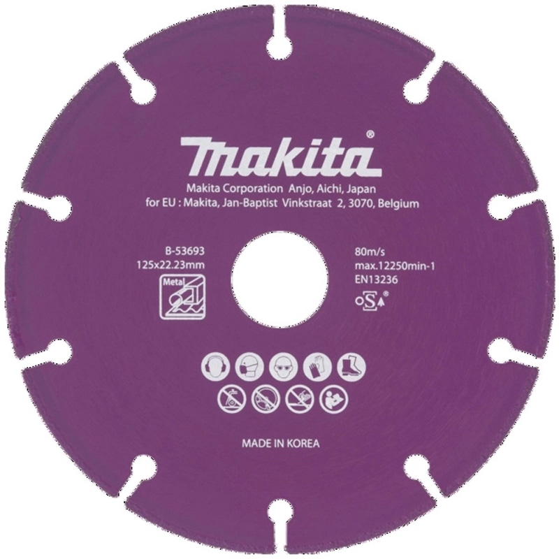 Disc diamantat pentru taiere uscata in PVC, segmentat, 125 x 22.23 mm, Makita