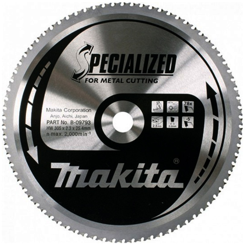 Disc (panza) de taiere pentru ferastrau circular, 305x25.4 mm, 78 dinti (taiere fina), pentru metal, Makita