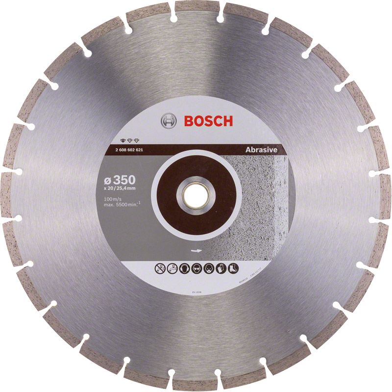 Disc diamantat Standard Profesional, pentru materiale abrazive, 350x20/25.4 mm