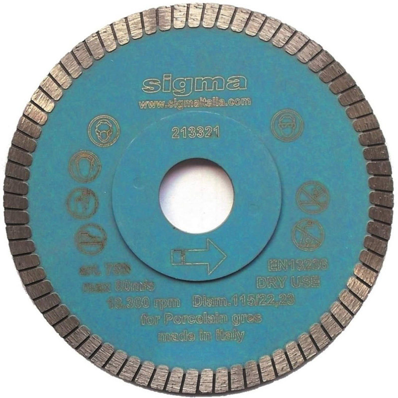 Disc diamantat pentru ceramica 115x22,2mm, SIGMA