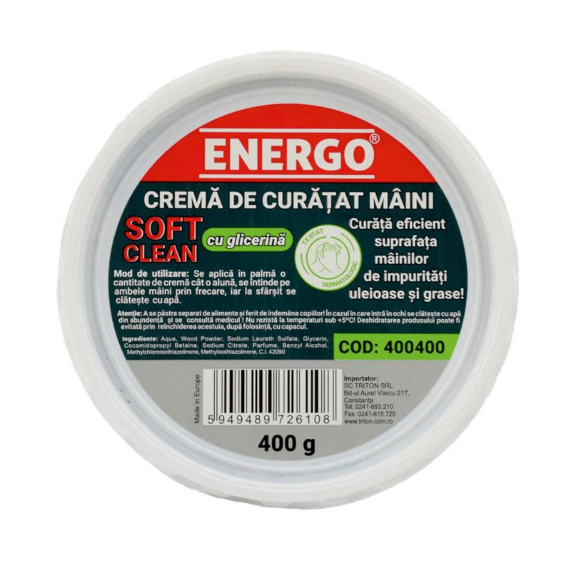 Crema pentru curatat mainile, 400 ml ENERGO SOFT CLEAN