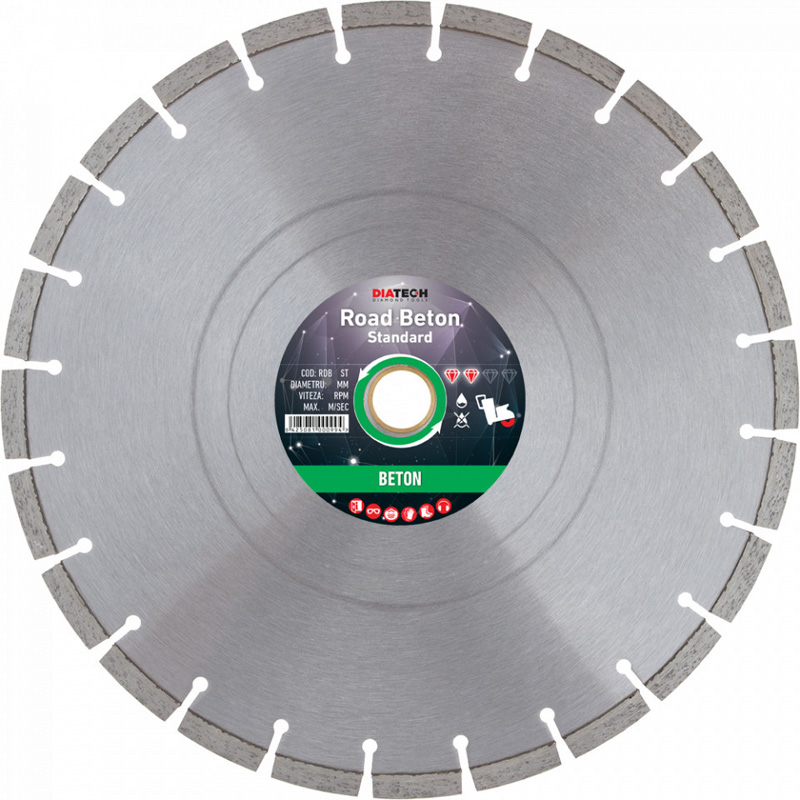 Disc diamantat ROAD beton standard RDB500S, pentru betoane, 500x25.4/30x10 mm